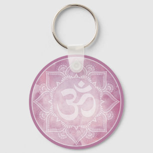 Om Mandala Pink Schlüsselanhänger