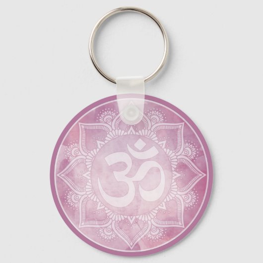 Om Mandala Pink Schlüsselanhänger (Rückseite)
