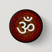 Om Mandala Red Root Chakra Button (Vorderseite)