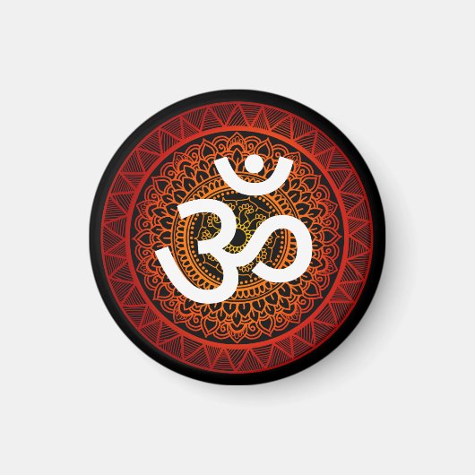 Om Mandala Red Root Chakra Magnet (Vorne)