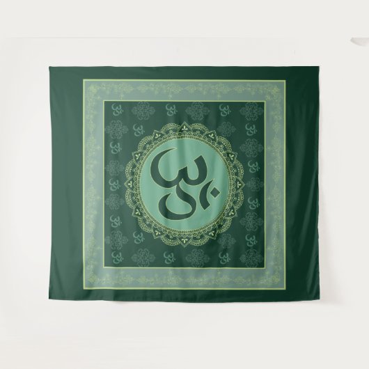 OM Mandala - Tapestry Wandteppich (Vorderseite (Horizontal))