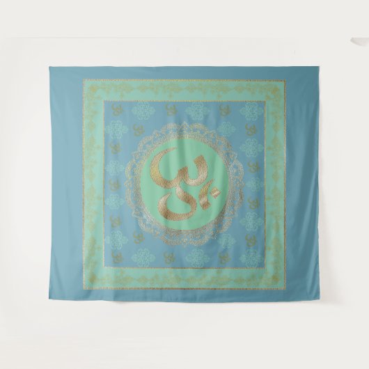 OM Mandala - Tapestry Wandteppich (Vorderseite (Horizontal))