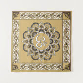 OM Mandala - Tapestry Wandteppich (Vorderseite (Horizontal))