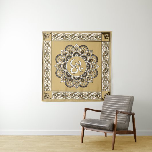 OM Mandala - Tapestry Wandteppich (Beispiel (Horizontal))