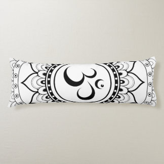Om Mandala White & Black doppelseitig Seitenschläferkissen