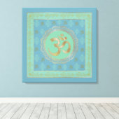 OM Mandala - Wrapped Canvas Leinwanddruck (Insitu (Holzboden))