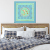 OM Mandala - Wrapped Canvas Leinwanddruck (Insitu (Schlafzimmer))