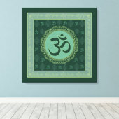 OM Mandala - Wrapped Canvas Leinwanddruck (Insitu (Holzboden))