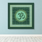 OM Mandala - Wrapped Canvas Leinwanddruck (Insitu (Holzboden))
