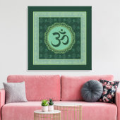 OM Mandala - Wrapped Canvas Leinwanddruck (Insitu (Wohnzimmer))
