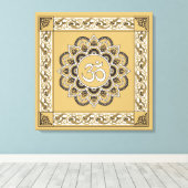 OM Mandala - Wrapped Canvas Leinwanddruck (Insitu (Holzboden))
