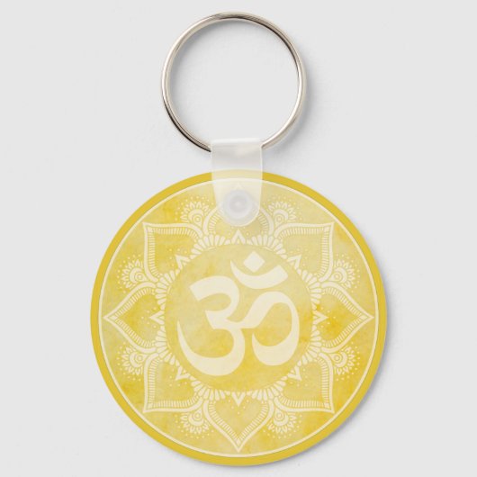 Om Mandala Yellow Schlüsselanhänger (Vorderseite)