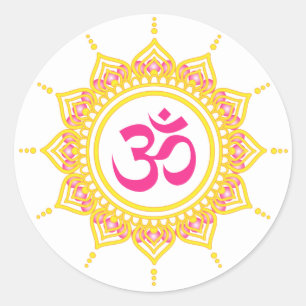 OM-Mandalaaufkleber Runder Aufkleber