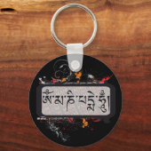 Om Mani Padme Hum Grubge Schlüsselanhänger (Vorderseite)