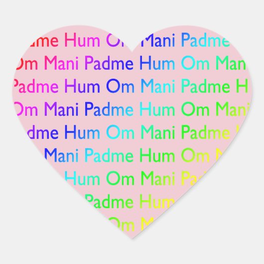 Om Mani Padme Hum Heart Sticker (Vorderseite)