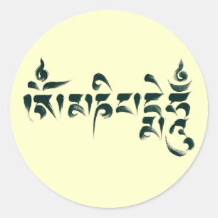 Om Mani Padme Hum III Runder Aufkleber