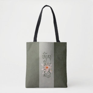 Om Mani Padme Hum Lotus - Blaugrün Tasche