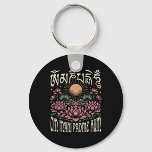 Om Mani Padme Hum Lotusblume Sonne Buddhist Compio Schlüsselanhänger