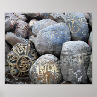 Om Mani Padme Hum Mani Stones Tibetisches Kloster Poster