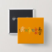 Om Mani Padme Hum Mantra Elegance Button (Vorne & Hinten)