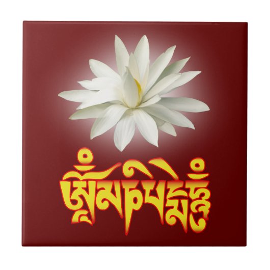Om mani padme hum mantra fliese (Vorderseite)