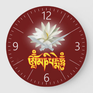 Om mani padme hum mantra große wanduhr