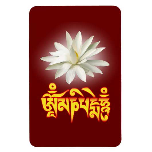 Om mani padme hum mantra magnet (Vertikal)