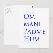 Om Mani Padme Hum Postkarte (Vorne/Hinten)