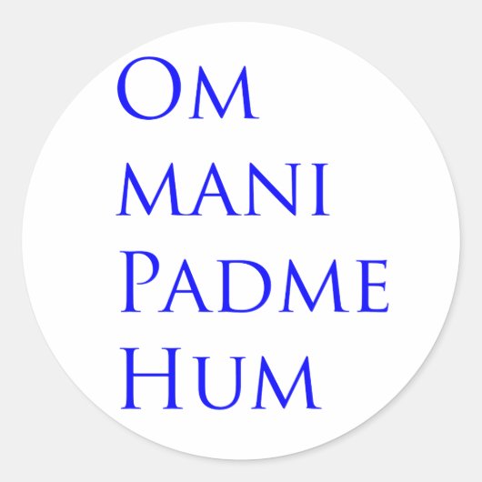 Om Mani Padme Hum Runder Aufkleber (Vorderseite)