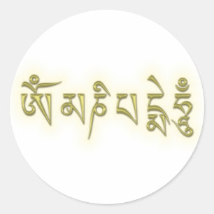 Om Mani Padme Hum Runder Aufkleber