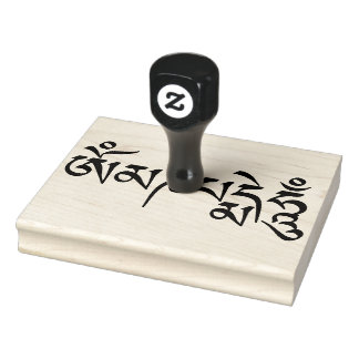 Om Mani Padme Hum tibetisch-buddhistisches Mantra Gummistempel