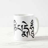 Om Mani Padme Hum tibetisch-buddhistisches Mantra Kaffeetasse (VorderseiteRechts)