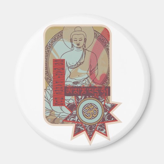 Om Mani Padme Hum Vintag Magnet (Vorne)