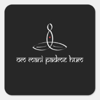 Om Mani Padme Hum - Weiß im Sanskrit-Stil