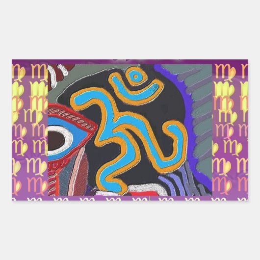 OM Mantra - 108 mal Gesang in Meditation Rechteckiger Aufkleber (Vorderseite)