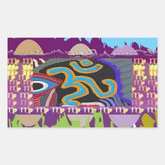 OM Mantra - 108 mal Gesang in Meditation Rechteckiger Aufkleber