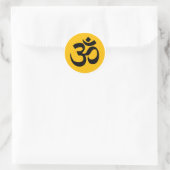Om Mantra Om Yoga Art Runder Aufkleber (Tasche)