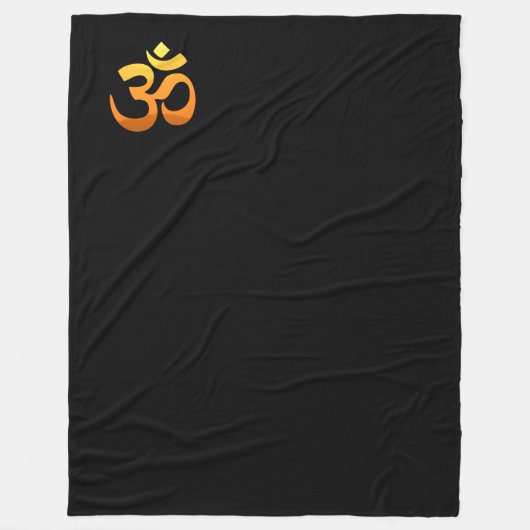 Om Mantra Symbol Blanket Gold Sun Meditation Yoga Fleecedecke (Vorderseite)