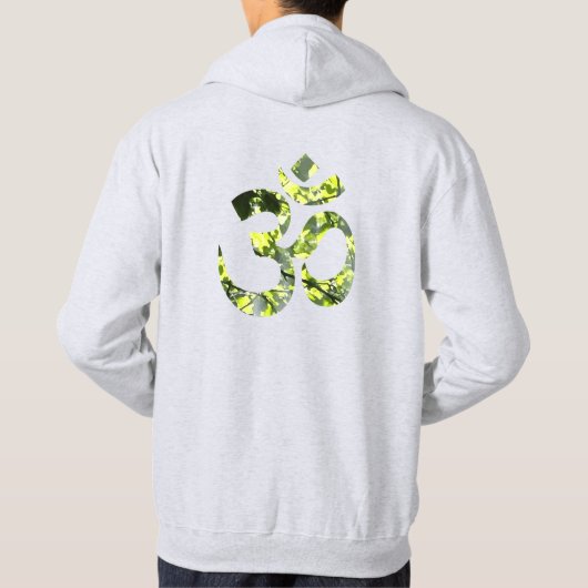 Om Mantra Symbol Mens Ash Gray doppelseitig Hoodie (Rückseite)