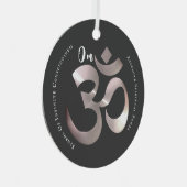 Om Mantra Symbol Positives Zitat Grau Personalisie Ornament Aus Metall (Vorderseite Rechts)