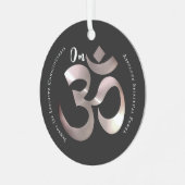Om Mantra Symbol Positives Zitat Grau Personalisie Ornament Aus Metall (Vorderseite links)