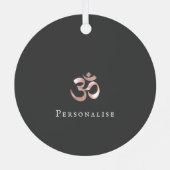 Om Mantra Symbol Positives Zitat Grau Personalisie Ornament Aus Metall (Rückseite)