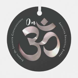 Om Mantra Symbol Positives Zitat Grau Personalisie Ornament Aus Metall