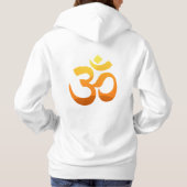 Om Mantra Symbol Yoga Gold Sun Doppelseitige Fraue Hoodie (Rückseite)