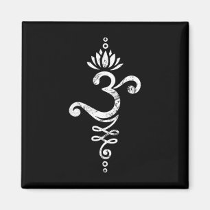 Om Mantra Yoga Symbol Lotusblume Unalome Ornament Magnet