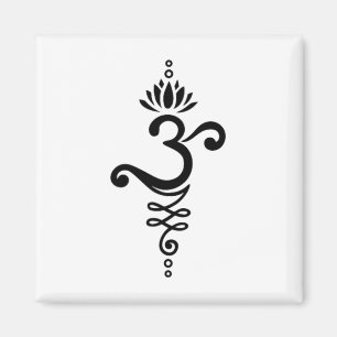 Om Mantra Yoga Symbol Lotusblume Unalome Ornament Magnet