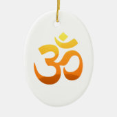 Om Mantra Zen Yoga Symbol Asana Gold Sun Relax Keramik Ornament (Vorne)