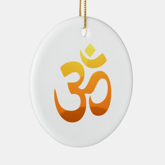 Om Mantra Zen Yoga Symbol Gold Sun Asana Relax Keramik Ornament (Rechts)