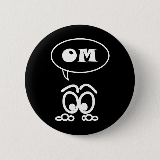 OM Meditation Funny Button (Vorderseite)