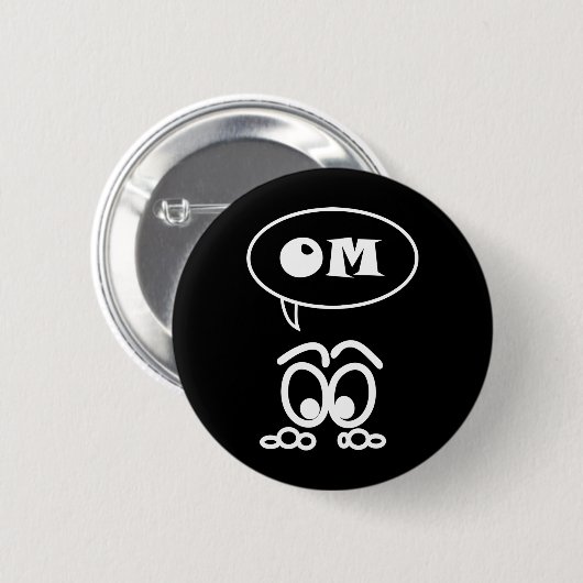OM Meditation Funny Button (Vorne & Hinten)
